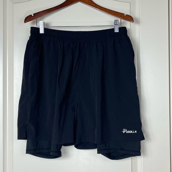 Black Athletic Shorts Lightweight Elastic Waist - Picture 1 of 3